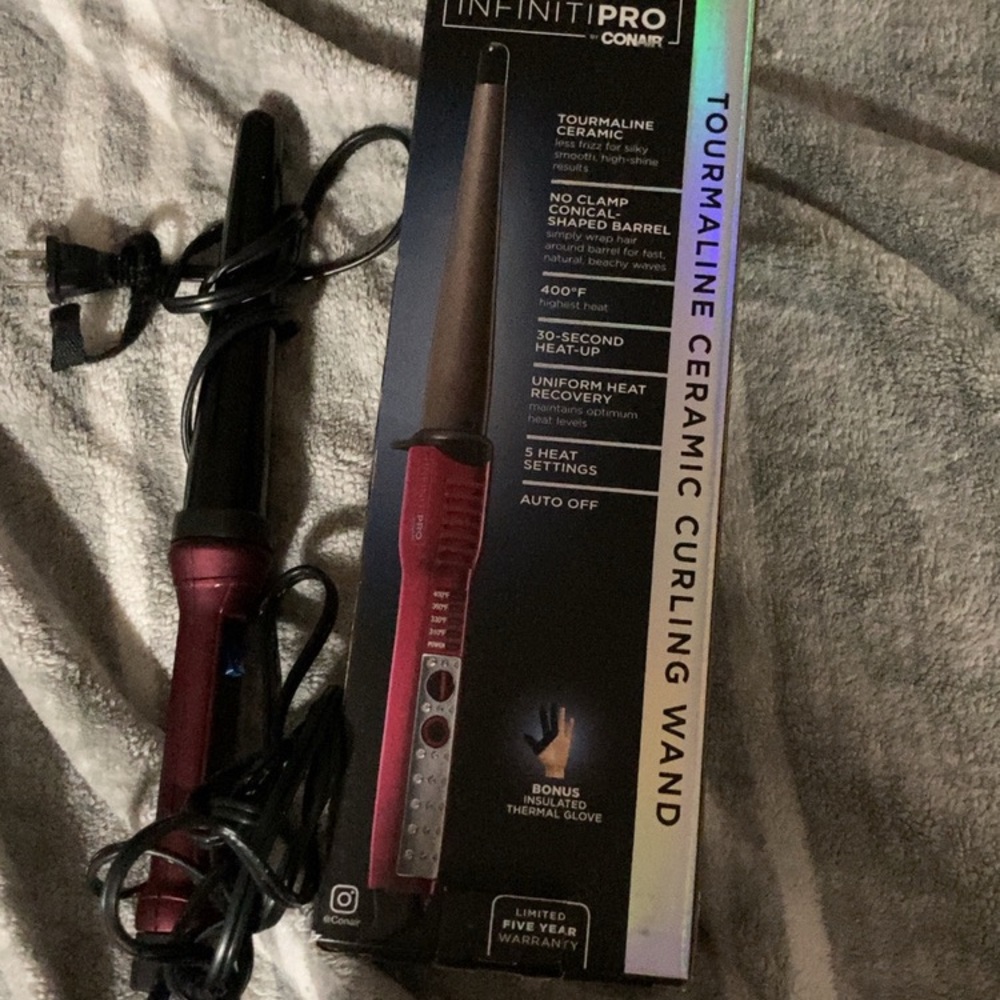 Conair InfinitiPro Tourmaline Ceramic Curling Wand - Red